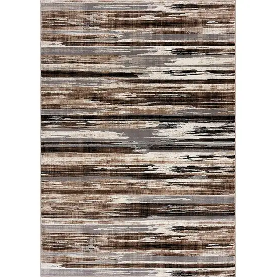 15' Beige Striped Dhurrie Runner Rug Photo 2