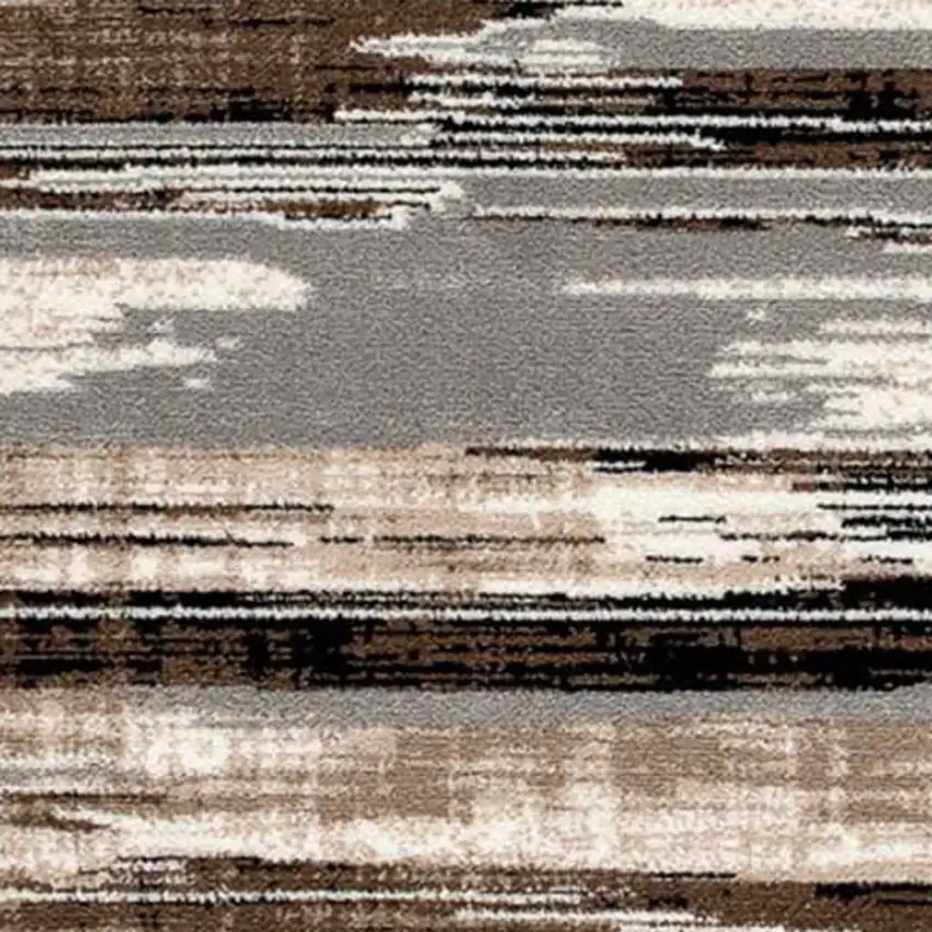 2' X 8' Beige Rustic Strokes Runner Rug Photo 4