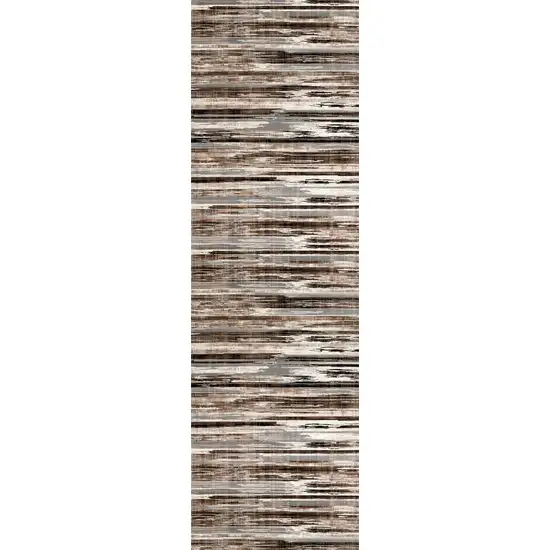 2' X 8' Beige Rustic Strokes Runner Rug Photo 2