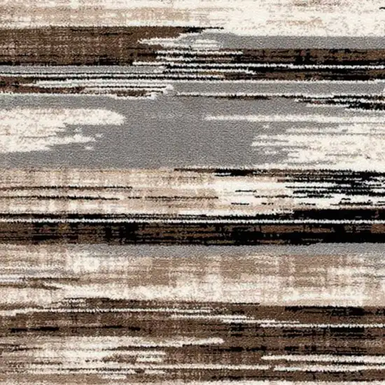 2' X 8' Beige Rustic Strokes Runner Rug Photo 5