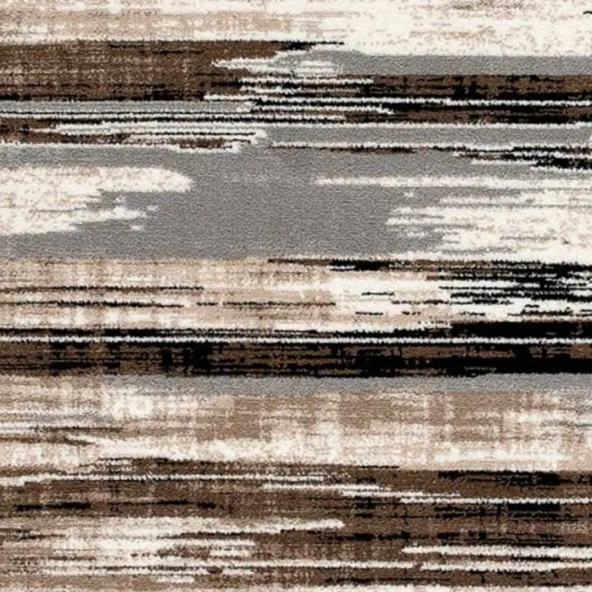 2' X 8' Beige Rustic Strokes Runner Rug Photo 5