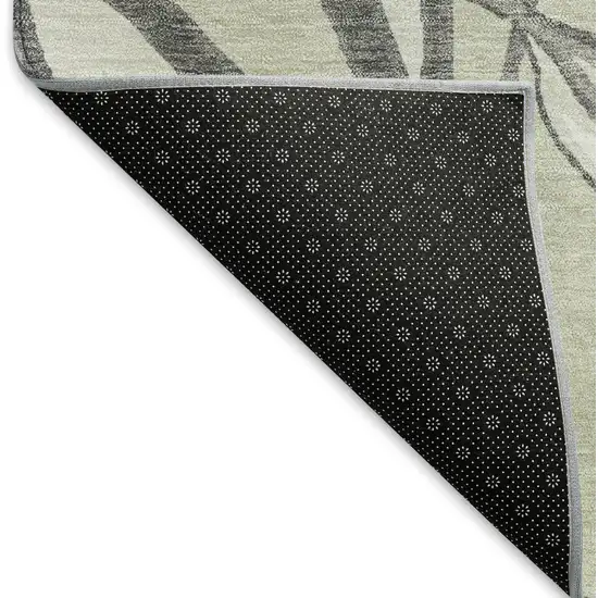 Beige Sage And Khaki Botanical Leaves Washable Indoor Outdoor Area Rug Photo 4