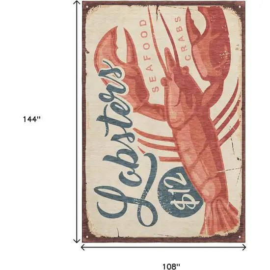 Beige Salmon And Brown Nautical Washable Area Rug With UV Protection Photo 3