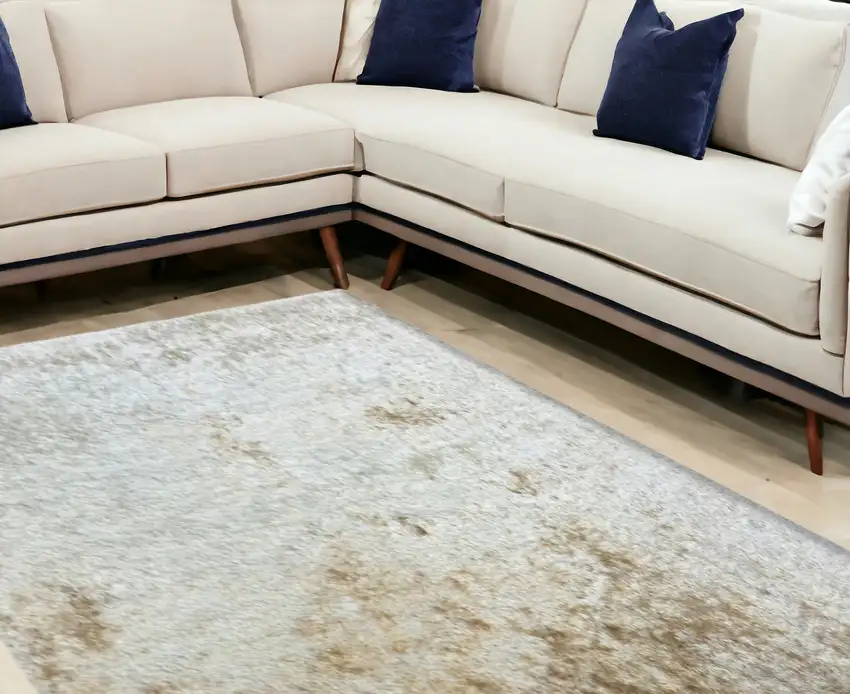 Beige Shag Hand Tufted Area Rug Photo 2