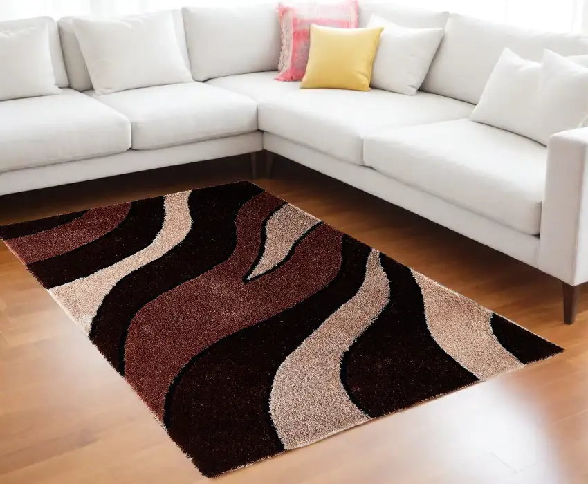 Beige Shag Hand Tufted Area Rug Photo 2
