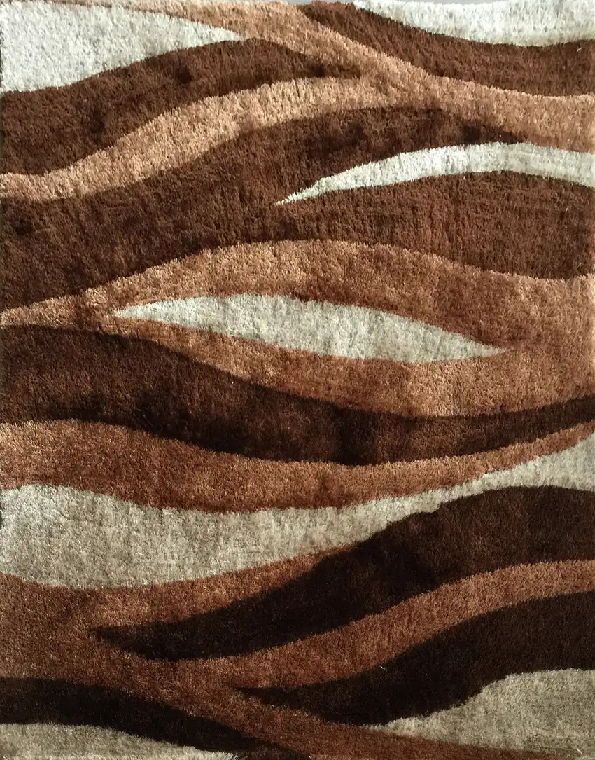 Beige Shag Hand Tufted Area Rug Photo 5