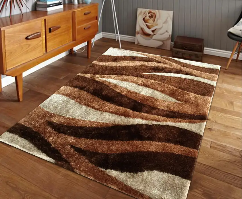 Beige Shag Hand Tufted Area Rug Photo 4