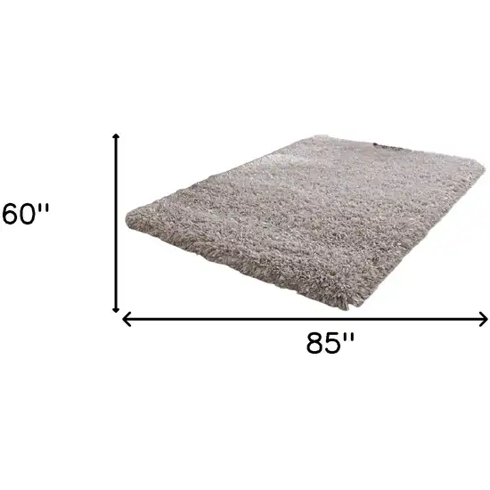 Beige Shag Hand Tufted Area Rug Photo 3