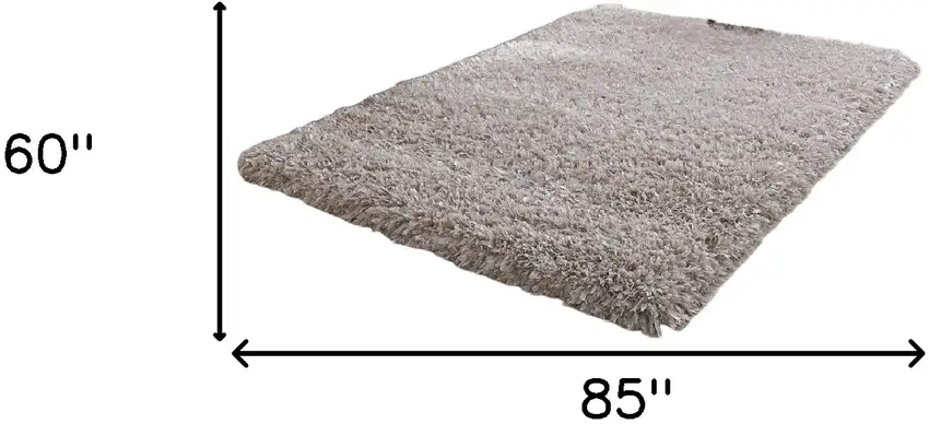 Beige Shag Hand Tufted Area Rug Photo 3