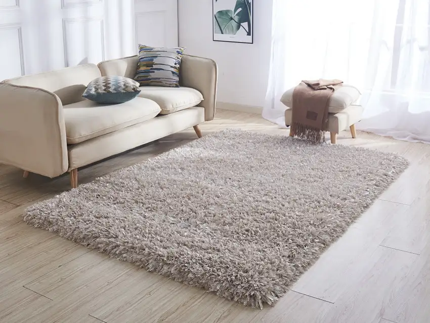 Beige Shag Hand Tufted Area Rug Photo 7