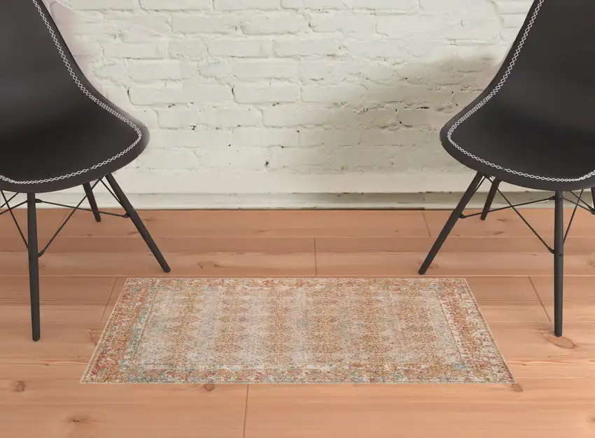 Beige Southwestern Power Loom Area Rug With Fringe Photo 4