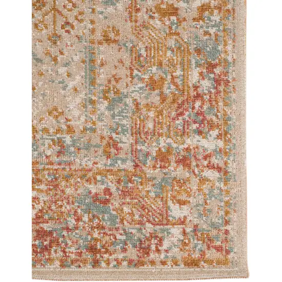 Beige Orange And Teal Southwestern Area Rug Photo 4
