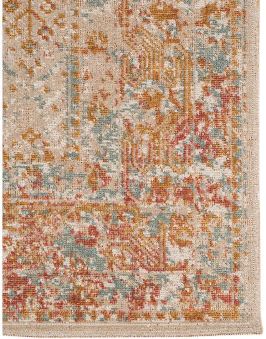 Beige Orange And Teal Southwestern Area Rug Photo 4