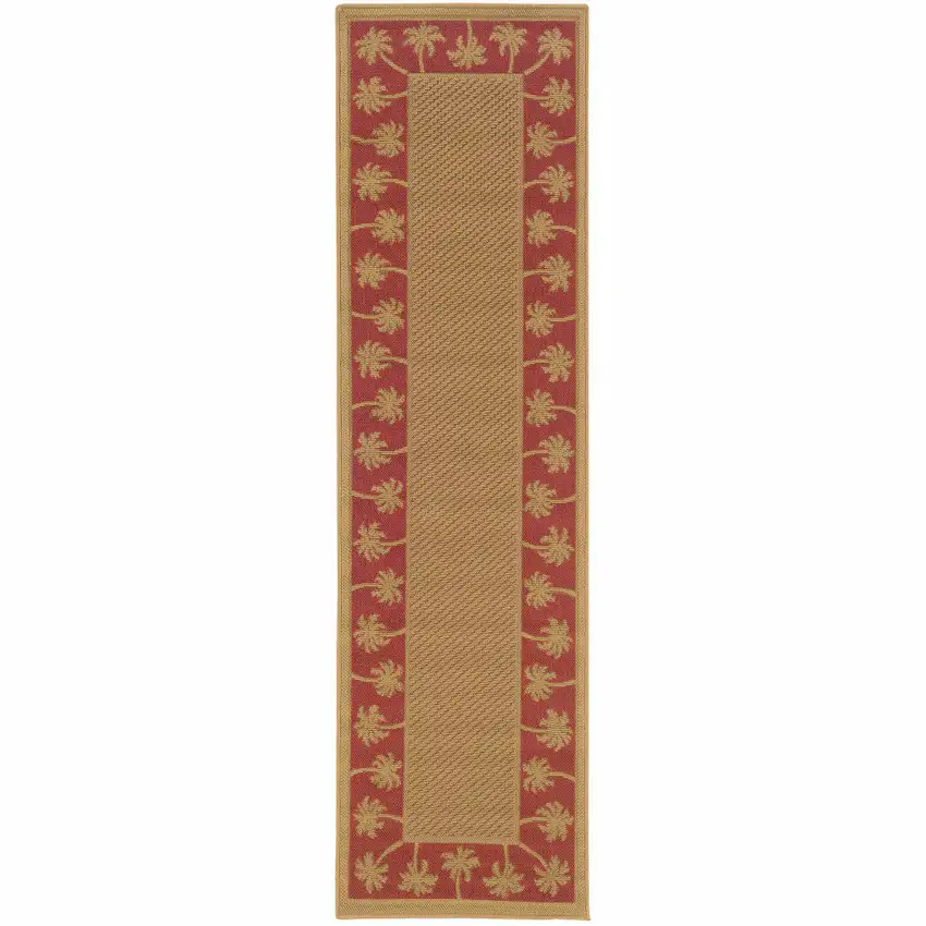 Beige Stain Resistant Indoor Outdoor Area Rug Photo 1