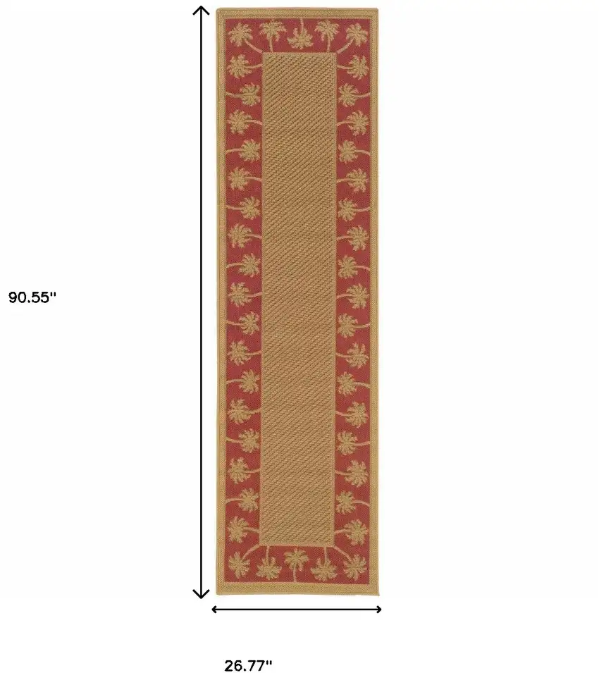Beige Stain Resistant Indoor Outdoor Area Rug Photo 5