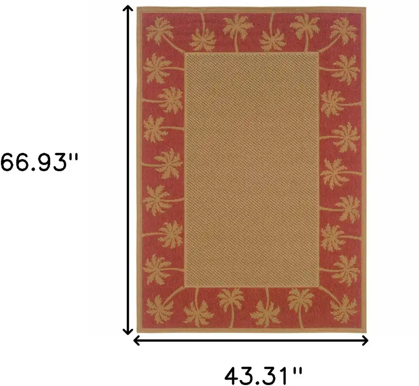Beige Stain Resistant Indoor Outdoor Area Rug Photo 6