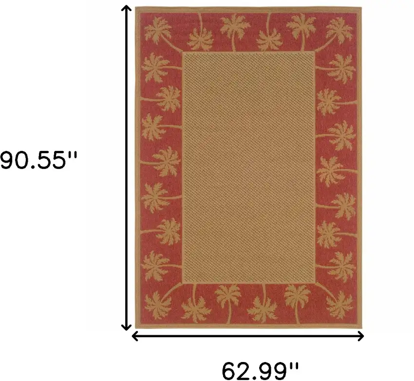 Beige Stain Resistant Indoor Outdoor Area Rug Photo 6