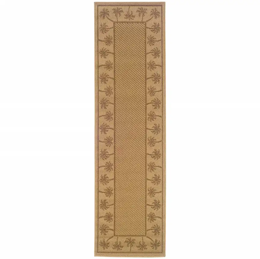Beige Stain Resistant Indoor Outdoor Area Rug Photo 1