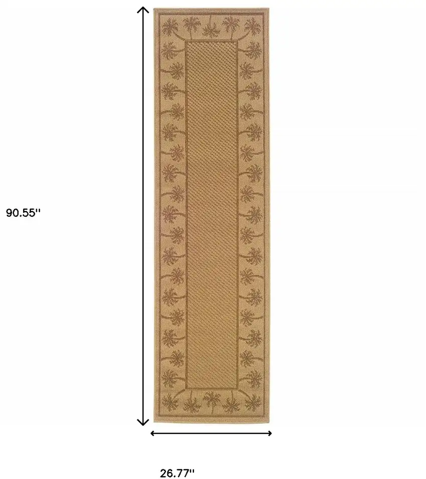 Beige Stain Resistant Indoor Outdoor Area Rug Photo 5