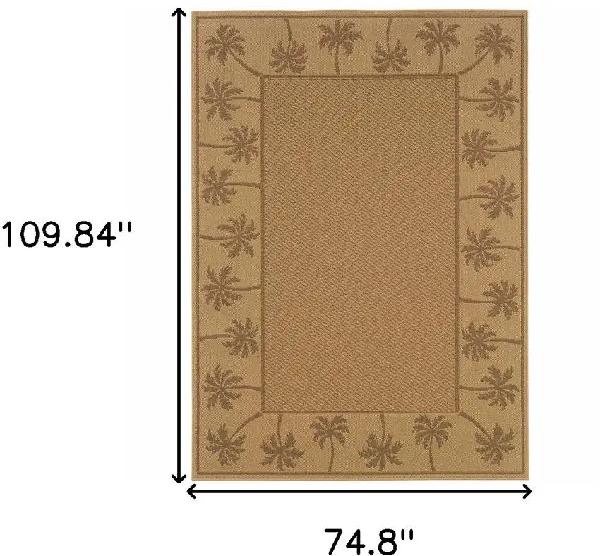 Beige Stain Resistant Indoor Outdoor Area Rug Photo 5