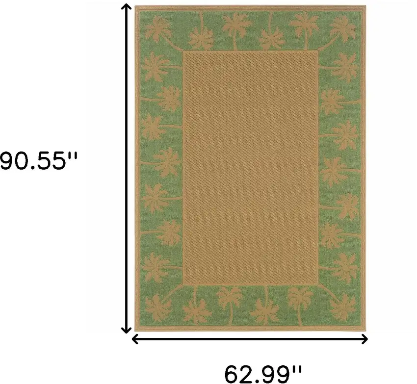 Beige Stain Resistant Indoor Outdoor Area Rug Photo 5