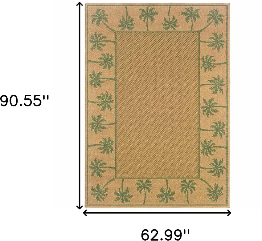 Beige Stain Resistant Indoor Outdoor Area Rug Photo 5