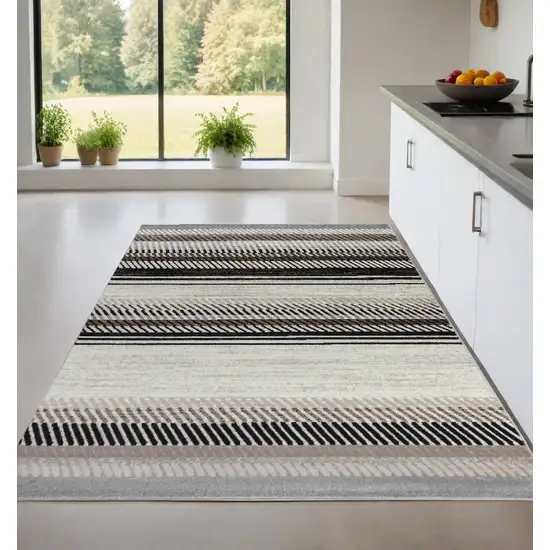 Beige Striped Area Rug Photo 1