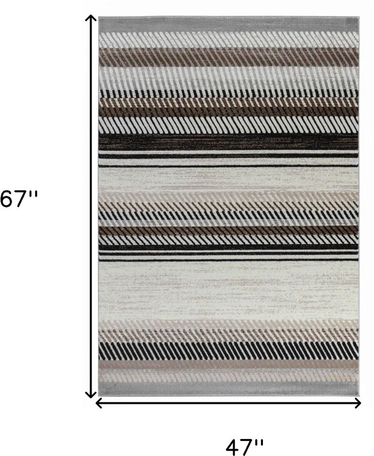 Beige Striped Area Rug Photo 4