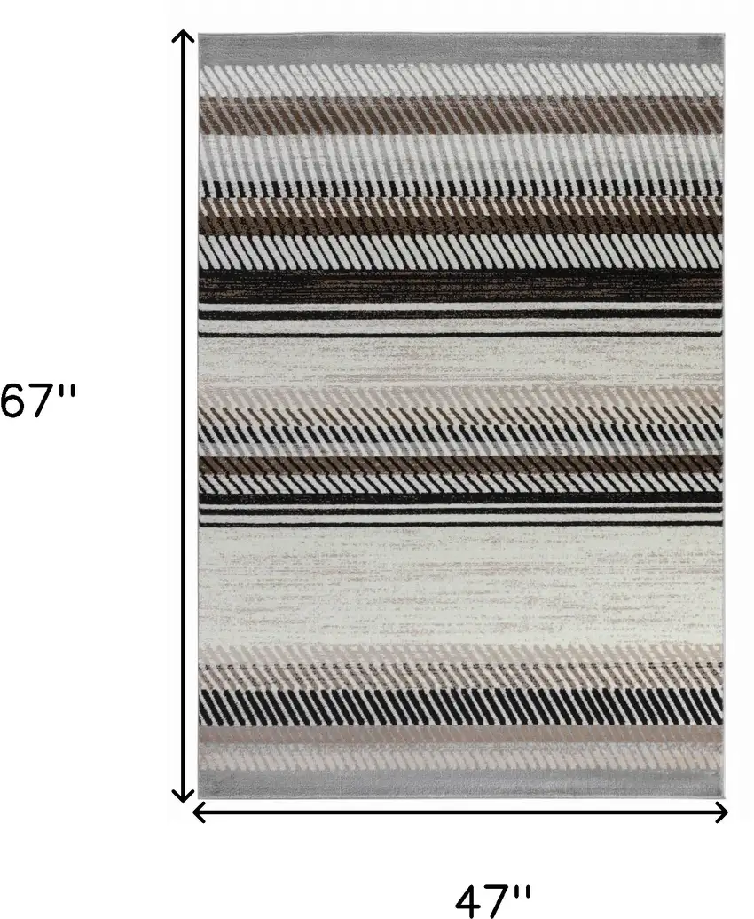 Beige Striped Area Rug Photo 5