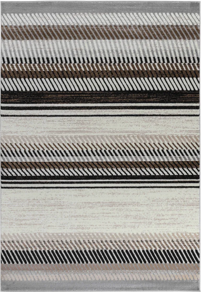 Beige Striped Area Rug Photo 4