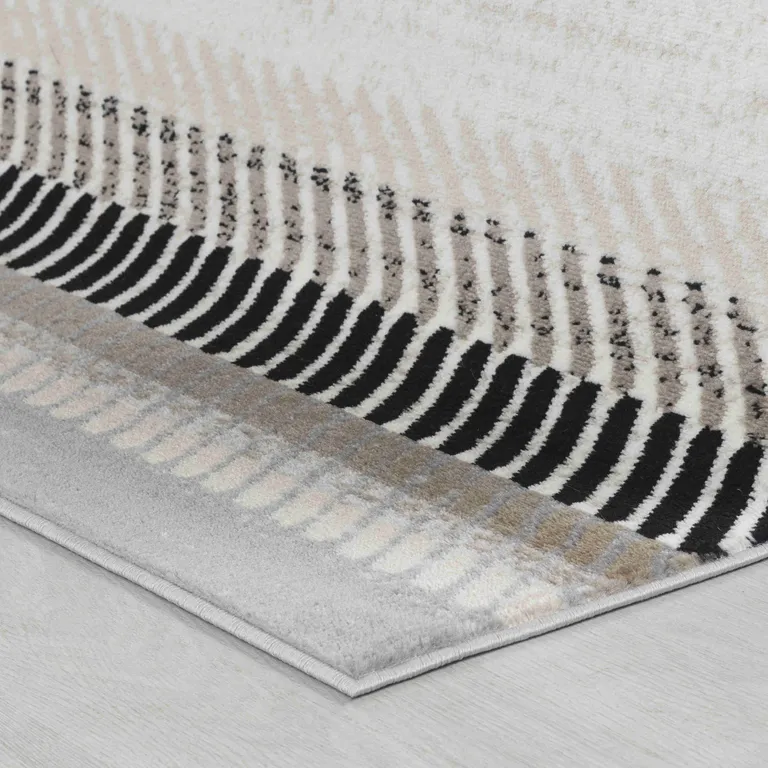 Beige Striped Area Rug Photo 5