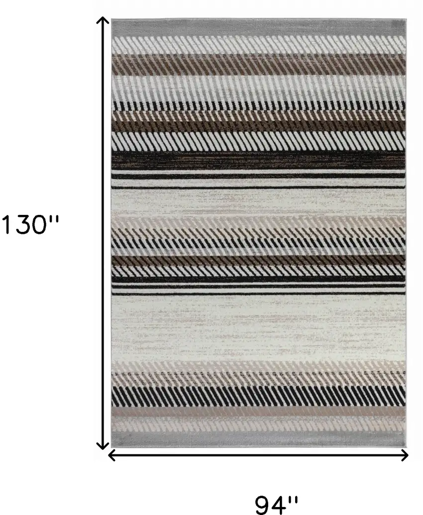 Beige Striped Area Rug Photo 5