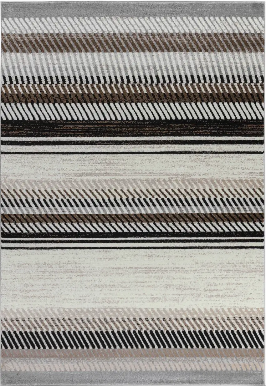 Beige Striped Area Rug Photo 7