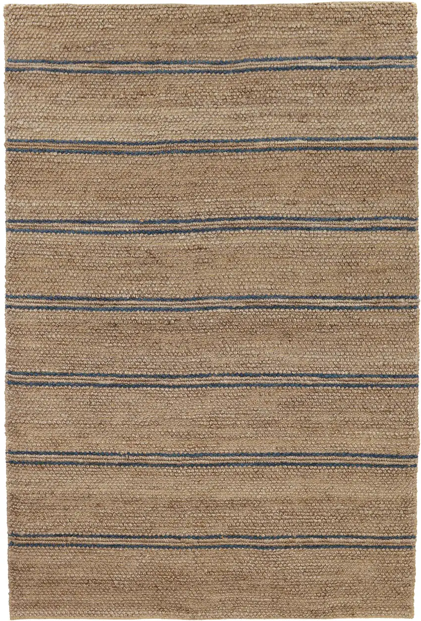 Beige Striped Hand Woven Area Rug Photo 1