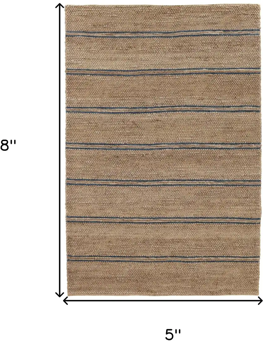 Beige Striped Hand Woven Area Rug Photo 5