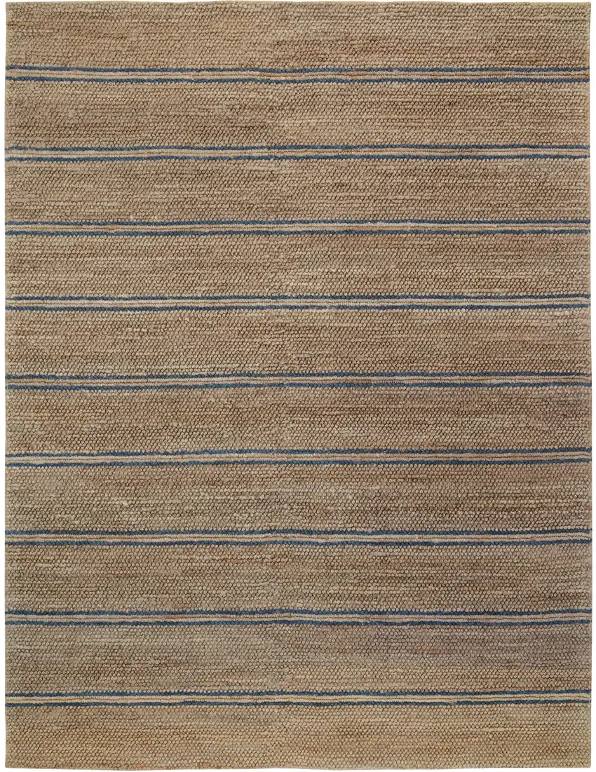 Beige Striped Hand Woven Area Rug Photo 1