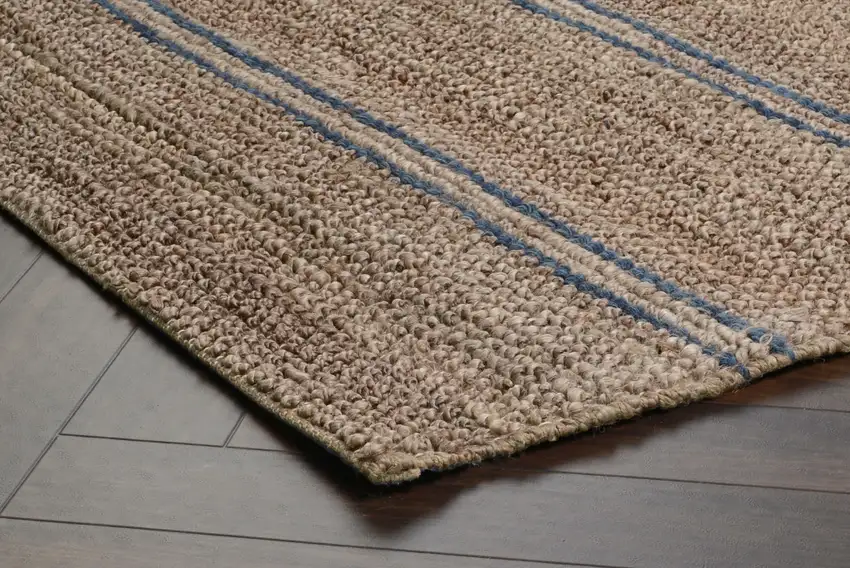 Beige Striped Hand Woven Area Rug Photo 3