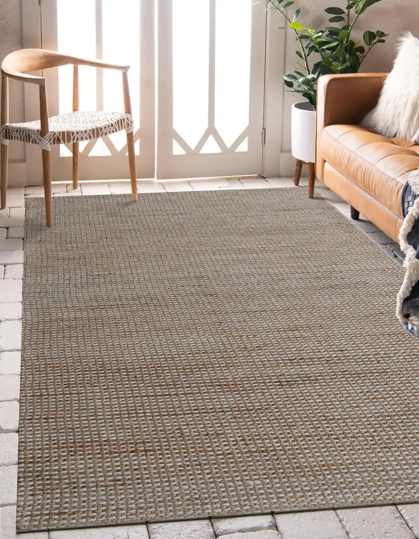 Beige Striped Hand Woven Area Rug Photo 6