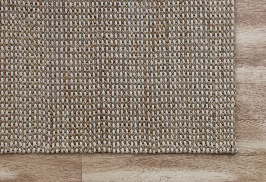 Beige Striped Hand Woven Area Rug Photo 5