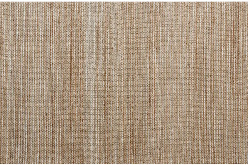 Beige Striped Hand Woven Area Rug Photo 1