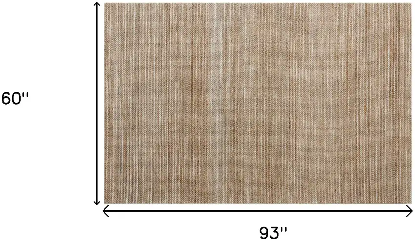 Beige Striped Hand Woven Area Rug Photo 5