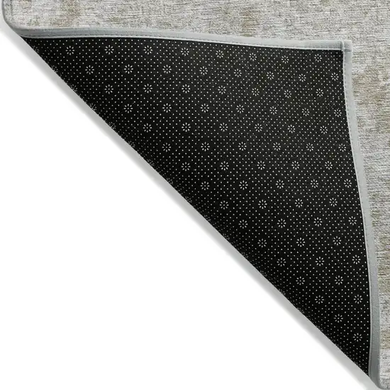 Beige Tan And Gray Floral Washable Indoor Outdoor Area Rug Photo 2