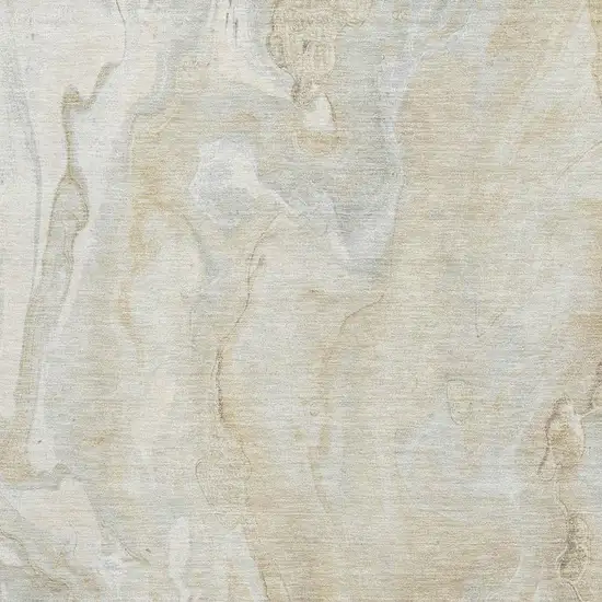 Beige Tan And Ivory Abstract Washable Area Rug With UV Protection Photo 2