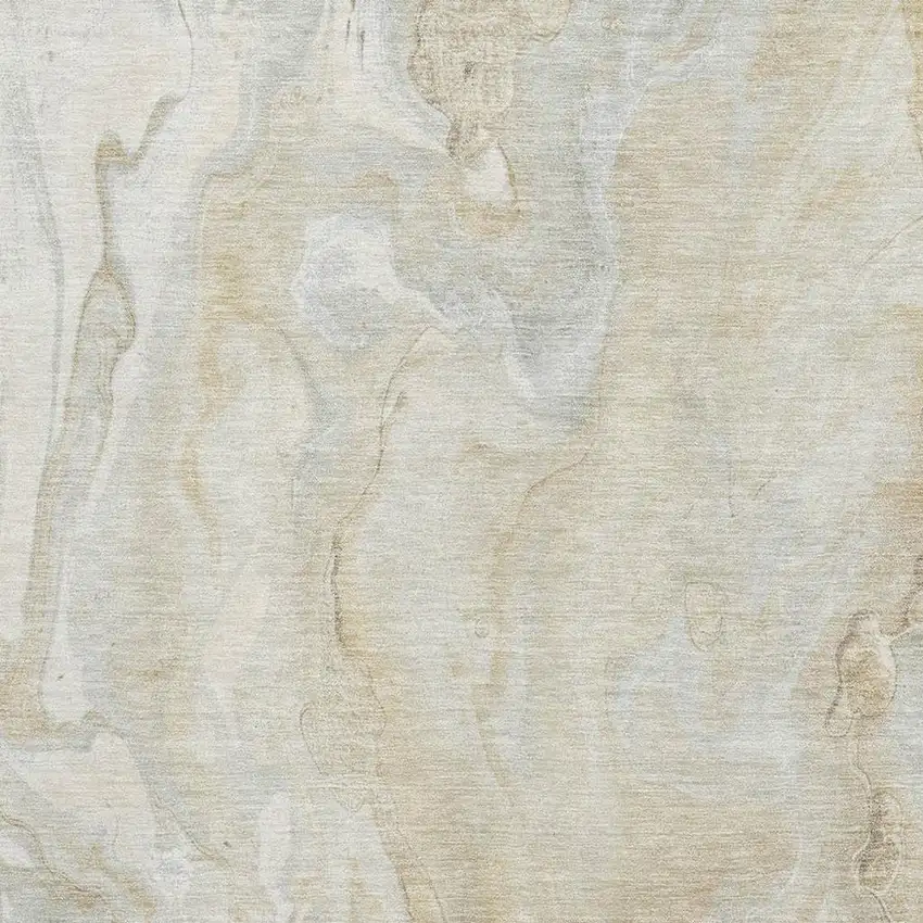 Beige Tan And Ivory Abstract Washable Area Rug With UV Protection Photo 2