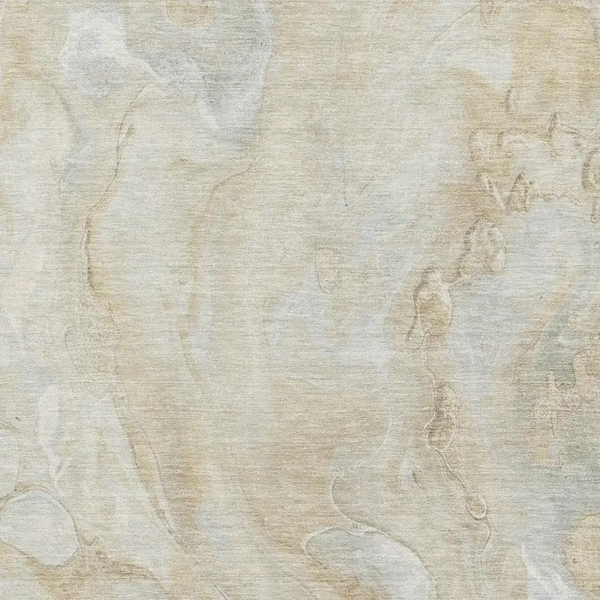 Beige Tan And Ivory Abstract Washable Area Rug With UV Protection Photo 2