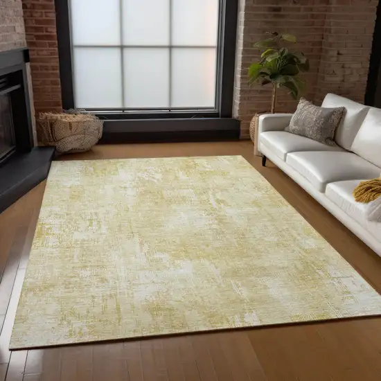 Beige Tan And Ivory Abstract Washable Indoor Outdoor Area Rug Photo 9