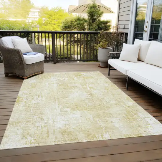 Beige Tan And Ivory Abstract Washable Indoor Outdoor Area Rug Photo 9