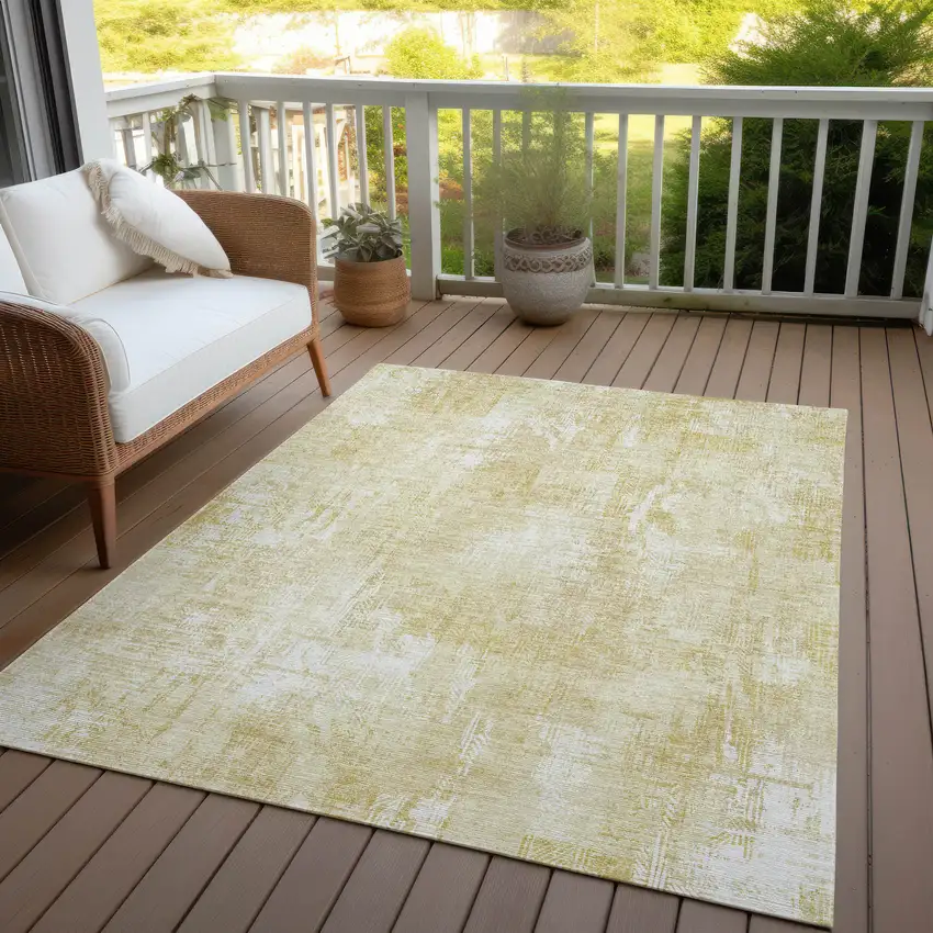 Beige Tan And Ivory Abstract Washable Indoor Outdoor Area Rug Photo 6