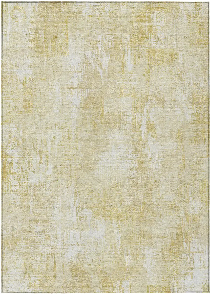 Beige Tan And Ivory Abstract Washable Indoor Outdoor Area Rug Photo 1