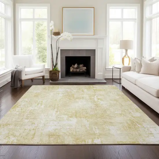 Beige Tan And Ivory Abstract Washable Indoor Outdoor Area Rug Photo 6